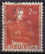 z vendido Suiza 1948 Scott 278 Sello Personajes Historicos Joachim Forrer Michel 686 Switzerland Suisse 